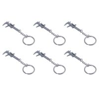 6X Silver Simulation Vernier Caliper Model Ruler Slide Keychain