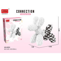 Lechuan 68550 Black &amp; White Balloon Dog Link Connection Block Building Set 1060 Pieces