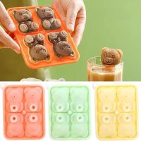 Food Grade Silicone Bear Ice Mold 4 Grid 3D Little Teddy Bear Shape Ice Cube Silicone Mold Ice Tray Whisky Silicone Ice Box