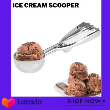 1PC Large Ice Cream Scoop Spoon Trigger Spring Handle Masher