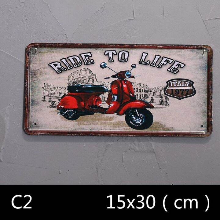 Decorative Car Number Metal Plates Vintage Metal Tin Sign Bar Wall Art