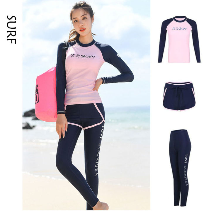 SURF READY STOCK Swimming Wear For Women 游泳衣女 3 Piece Swimsuit Women ...