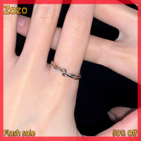 Zozo ✨Ready Stock✨ แหวนคู่รักโรแมนติกสำหรับผู้หญิงผู้ชายสัญญาว่าแหวนคู่ของขวัญวันวาเลนไทน์ดีไซน์เฉพาะความรู้สึกหรูหราระดับไฮเอนด์ของขวัญง่ายๆ