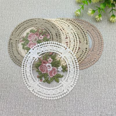 【CW】✸✽  Anti-Scald Coaster Embroidery Bowls Cups European Fabric Table Insulation 12cm