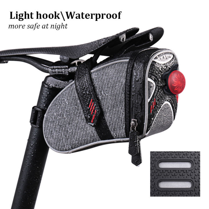 wheel-up-waterproof-bicycle-saddle-bag-with-light-hook-bike-tube-rear-tail-seatpost-bag-อุปกรณ์จักรยาน