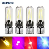 【CW】YCCPAUTO 4Pcs T10 LED 194 168 W5W COB Filament Bulbs Glass 12v Car Side Marker Light Interior Dome Reading Lamp White 6000k 12v