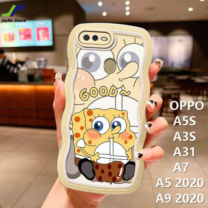 ขอบคลื่นเคสโทรศัพท์น่ารักสำหรับ-oppo-a5s-a3s-a5-2020-a9-2020-a31-a7-a12-a12sการ์ตูนปลาดาวแพททริก-spongebob-ฝาครอบโทรศัพท์ซองนุ่มกันกระแทก