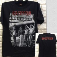 HGJ เสื้อยืดแขนสั้นลําลอง พิมพ์ลายวงร็อค Led Zeppelin สีดํา สําหรับผู้ชาย