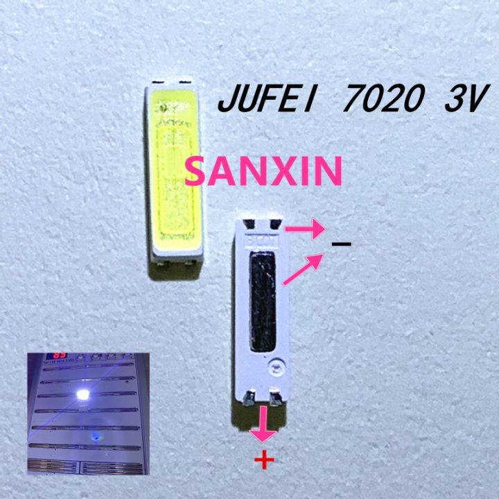 hot-k-100ชิ้น-ล็อต-jufei-led-แบบ-smd-7020-3v-0-7w-240ma-คูลไวท์10000-13000k-สำหรับการใช้งานไฟด้านหลังทีวี