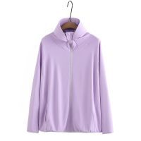 【มีไซส์ใหญ่】Plus Size Womens XL-4XL Zip Up Sun-protection Jackets Long Sleeved Solid Color Fashion Spring Summer Jackets