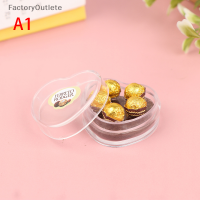 FactoryOutlete?1:12 Dollhouse Miniature ช็อกโกแลตของขวัญกล่องอาหารของเล่นอุปกรณ์ครัว