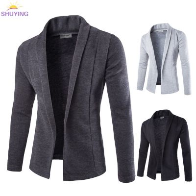 ♂⊙ Mens Solid Blazer Cardigan Long Sleeve Casual Slim Fit Sweater Jacket Knit Coat