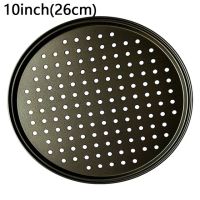 10/11/12.6inch Carbon Steel Non-stick Pizza Baking Pan Hole Tray Plate Round Dish Pizza Pan Tray Mould Bakeware Baking Tool