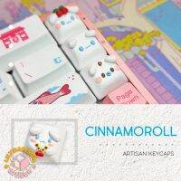 คีย์แคปแป้นพิมพ์ Cinnamoroll ทำด้วยมืองานดินอบตามสั่งสำหรับคีย์บอร์ดแบบกลไกโดย Lilydawson