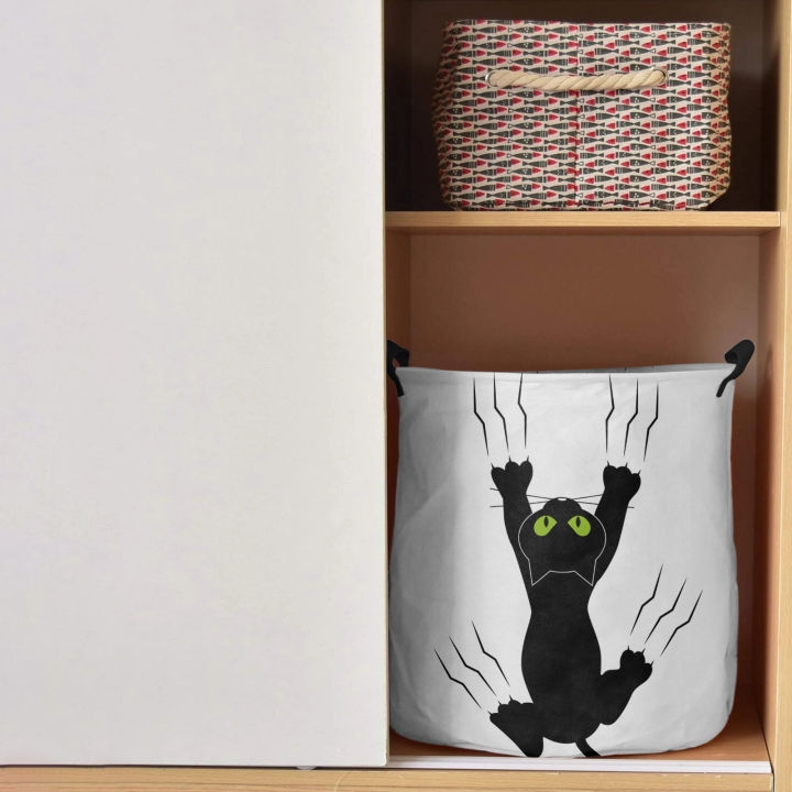 black-cat-fun-pet-laundry-basket-home-accessories-laundry-bags-for-dirty-clothes-storage-baskets-laundry-sorter