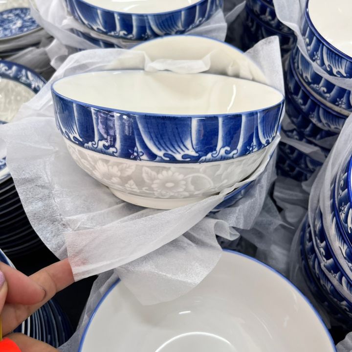 ชาม-เซรามิก-ceramic-bowl-ชามสวยๆ-ชามลายคราม-ลวดลายสวยงามคมชัด-เข้าไมโครเวฟได้-จานราคาถูก