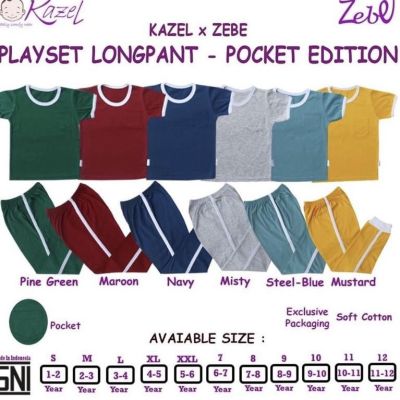 แบรนด์เทศกาล Kazel X Zebe Playset Longpants - Pocket Edition / เสื้อเชิ้ตสูท สําหรับเด็ก