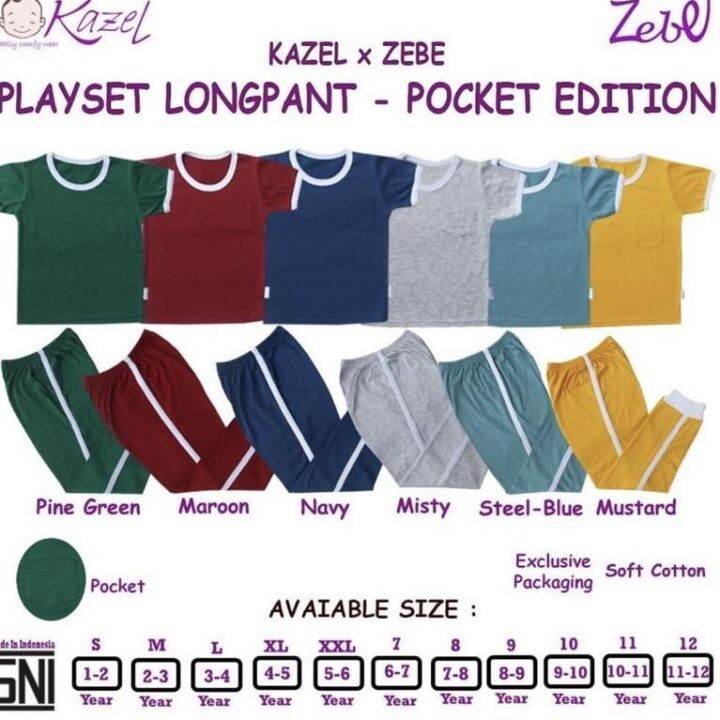 แบรนด์เทศกาล-kazel-x-zebe-playset-longpants-pocket-edition-เสื้อเชิ้ตสูท-สําหรับเด็ก