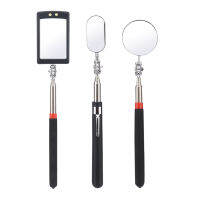 รถตรวจสอบแบบพกพากระจกตรวจสอบ Ergonomic Handle Retractable Rod สังเกต LED Light Magnetic Stick ทนทาน Adjustable