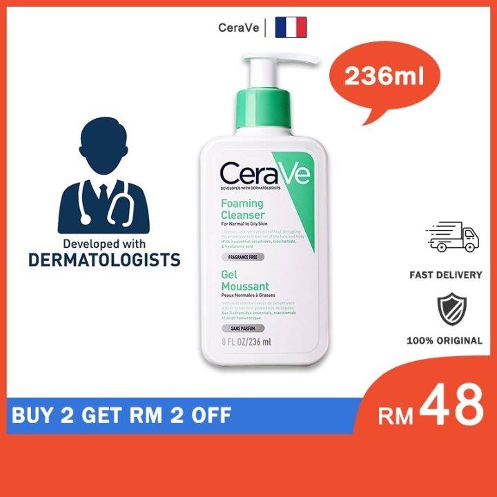 Facial Cleansers CeraVe Foaming Facial Cleanser for Daily Face Washing ...