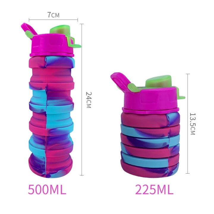 500ml-creative-silicone-folding-water-cup-outdoor-sports-ride-fitness-portable-kettle-camouflage-gift-cup-free-delivery-items