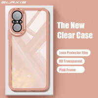 เคสโทรศัพท์ป้องกันกล้อง ELAXIS สีชมพูพร้อมเลนส์ป้องกันฟิล์มสำหรับหัวเว่ย Nova 9 9 9 SE 7 SE Honor 70 50 5G เคสกันกระแทกมือถือนิ่ม E5-1เคสใส