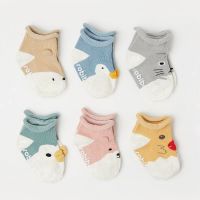 Korean Cartoon All Cotton Newborn Socks, Childrens Antiskid Socks, Loose Mouth Three-dimensional Animal Socks