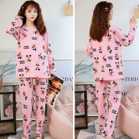 [Ready Stock] UR women ladies pajamas set Baju Tidur Perempuan long sleeve pyjamas Baju Tido Wanita Pyjamas