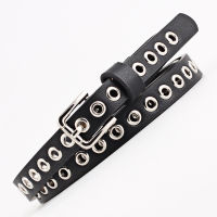 Women Waist Belt Strap Hollow Rivets PU Leather Strap for Womens Slim Waistband Female Ladies Jeans Apparel Accessories