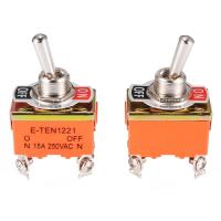 2PCS สวิตช์ไฟ Micro Switch E-TEN 1221สีส้ม E-TEN1221 4Pin SPST 4 Terminal ON-OFF 15A 250V Rocker Switch Rocker Switch