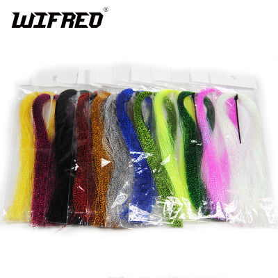 Wifreo 100Packs Crystal Holographic Flashabou Krystal Flash Tinsel Fly Tying Materials Twisted Strands Tinsel Wing Tail Craft