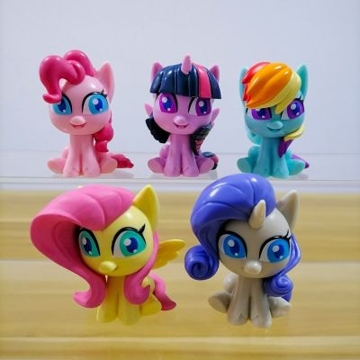 Hasbro โพนี่น้อยของฉัน Pinkie Pie พลบค่ำประกายเรนโบว์แดชของขวัญตุ๊กตาหายากโมเดลของเล่นฟิกเกอร์อนิเมะเก็บเครื่องประดับ