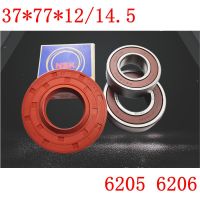 ;.[- For TCL Drum Washing Machine Water Seal（37*77*12/14.5）+Bearings 2 Pcs（6205 6206）Oil Seal Sealing Ring Parts