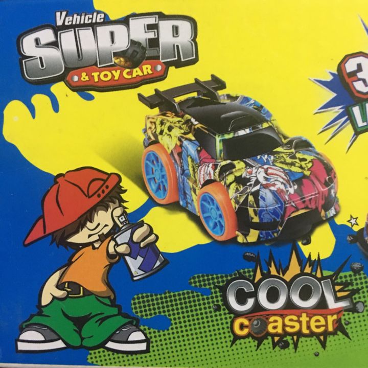 รถลายการ์ตูน-รถวิ่งชนถอย-รถมีเสียง-มีไฟ-รถของเล่นเด็ก-super-cartoon-car