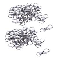 40Pcs Metal Lobster Trigger Swivel Clasp Hooks Clip Buckle Jewellery Making Arts Crafts Key Ring Keychain 35mm Picture Hangers Hooks