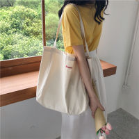 C34 New Ins Shoulder Bag Embroidery Canvas Bag Bonjour Capacity Shopping Cloth Bag Portable