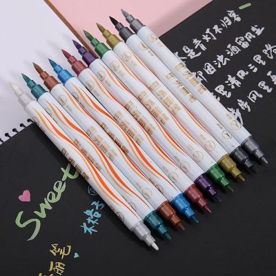 【CC】♗✲✐  10 Colors/Set Metallic Pens Markers for Paper Calligraphy Painting