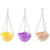 Plastic Hanging Planter 3Pcs Hanging Basket Indoor Outdoor Round Flower Pot Plant Herb Orchid Rattan Planter