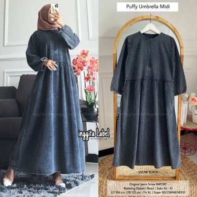 Puffy UMBRELLA MIDI DRESS (JEANS IMPORT) BY INGGITA