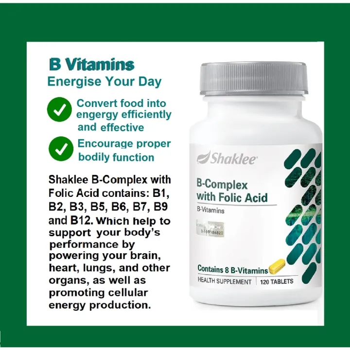 New Promo SHAKLEE B Complex With Folic Acid (8 Essential B Vitamins ...