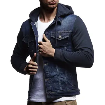 Hot Men Distressed Ripped Denim Jacket Blazer Casual Trucker Jean Coat  Overcoat