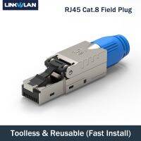 Linkwylan RJ45 Cat8 Field Connector Termination Plug Keystone Jack 40G 2000MHz Shielded Toolless Free Connection Up To PoE 100W