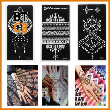 Tattoo Stencil Kit,4 Sheets Floral Pattern Tattoo Stencils for Women and  Girls,Reusable Henna Stencils For Hand,Diy Tattooing Template,Tattoo  Stickers for Face Paint Body Art
