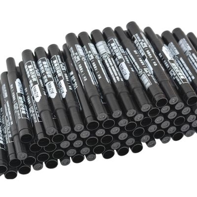 ปากกาดำกันน้ำมันปากกามาร์กเกอร์สีถาวรสำหรับเครื่องหมายยางแห้งเร็วเครื่องเขียนปากกาเซ็นชื่อ5ชิ้น