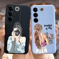 สำหรับ Vivo V27 Pro เคส V2230น่ารักลายการ์ตูนเด็กผู้หญิงซิลิโคนนิ่มเคสสำหรับ Vivo โทรศัพท์ Vivo V27e V 27 VivoV27 Pro เคสโทรศัพท์