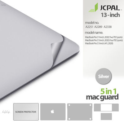 JCPAL ฟิล์มกันรอย MacBook Pro 13" MacGuard 5 in 1  [ฝาหลังจอ,ฟิมล์หน้าจอ,ที่รองมือ,Trackpad,ฝาล่าง] สินค้าคุณภาพสูง