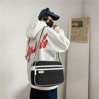 Messenger Bag mens fashion nd leisure college student campus shoul斜挎包男潮牌休闲大学生校园单肩包女 运动骑行挎包日系邮差包