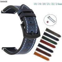 ：》《{ 18Mm 19Mm 20Mm 21Mm 22Mm 24Mm Watch Band Retro Genuine Leather Watch Strap Universal Watchbands Cowhide Wristband Bracelet Belt