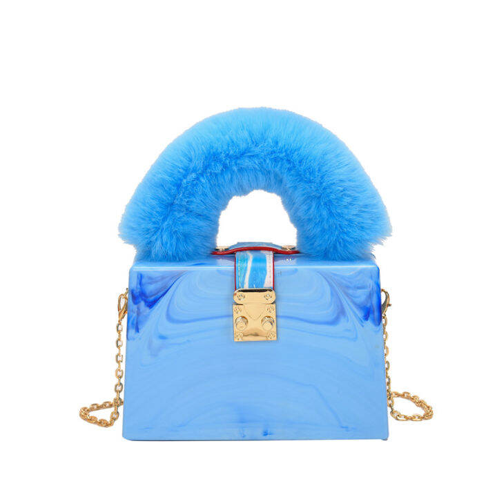 faux-fur-top-handle-acrylic-party-box-clutch-fashion-purses-and-handbags-for-women-designer-evening-bag-chain-shoulder-bag