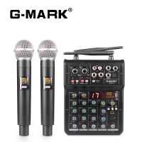 Audio Sound Mixer พร้อมไมโครโฟน G-MARK Studio 6บลูทูธแบบพกพา DJ Console 48V USB Interface Mixing Boards สำหรับ Live